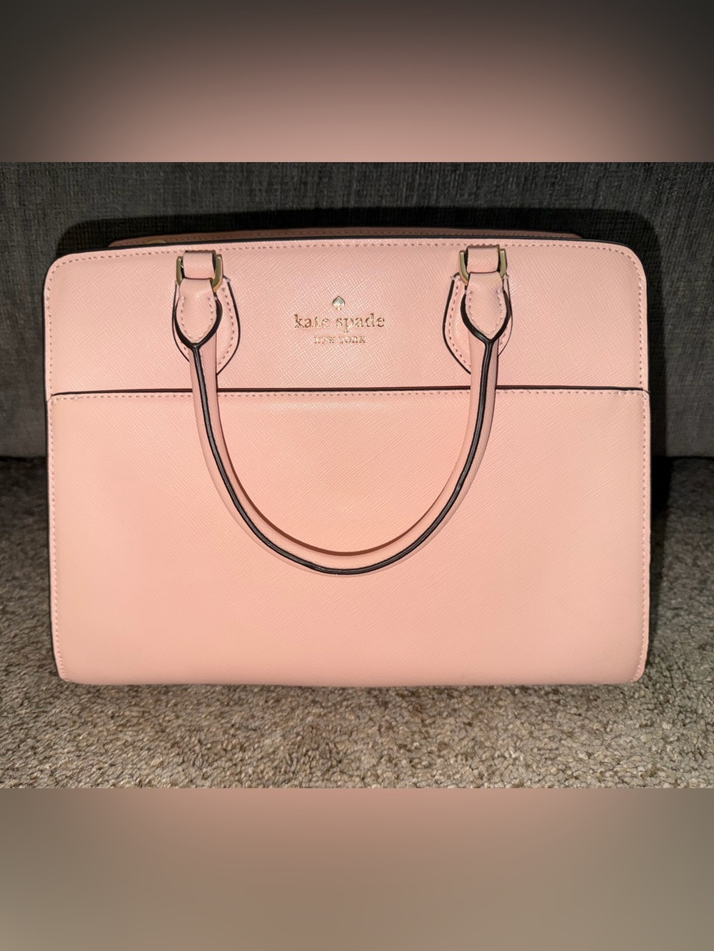 kate spade Blush Pink Saffiano Leather Satchel with Gold Hardware